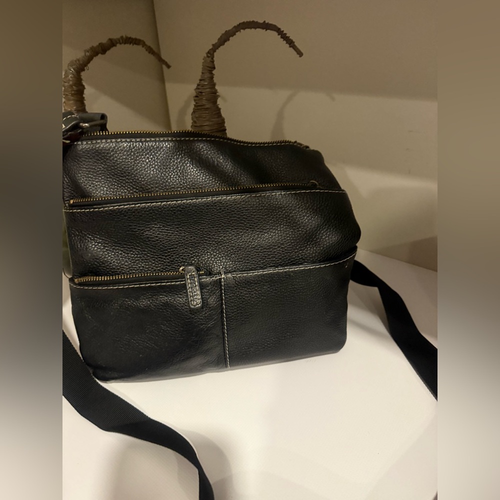 Roots dark brown Leather Crossbody bag